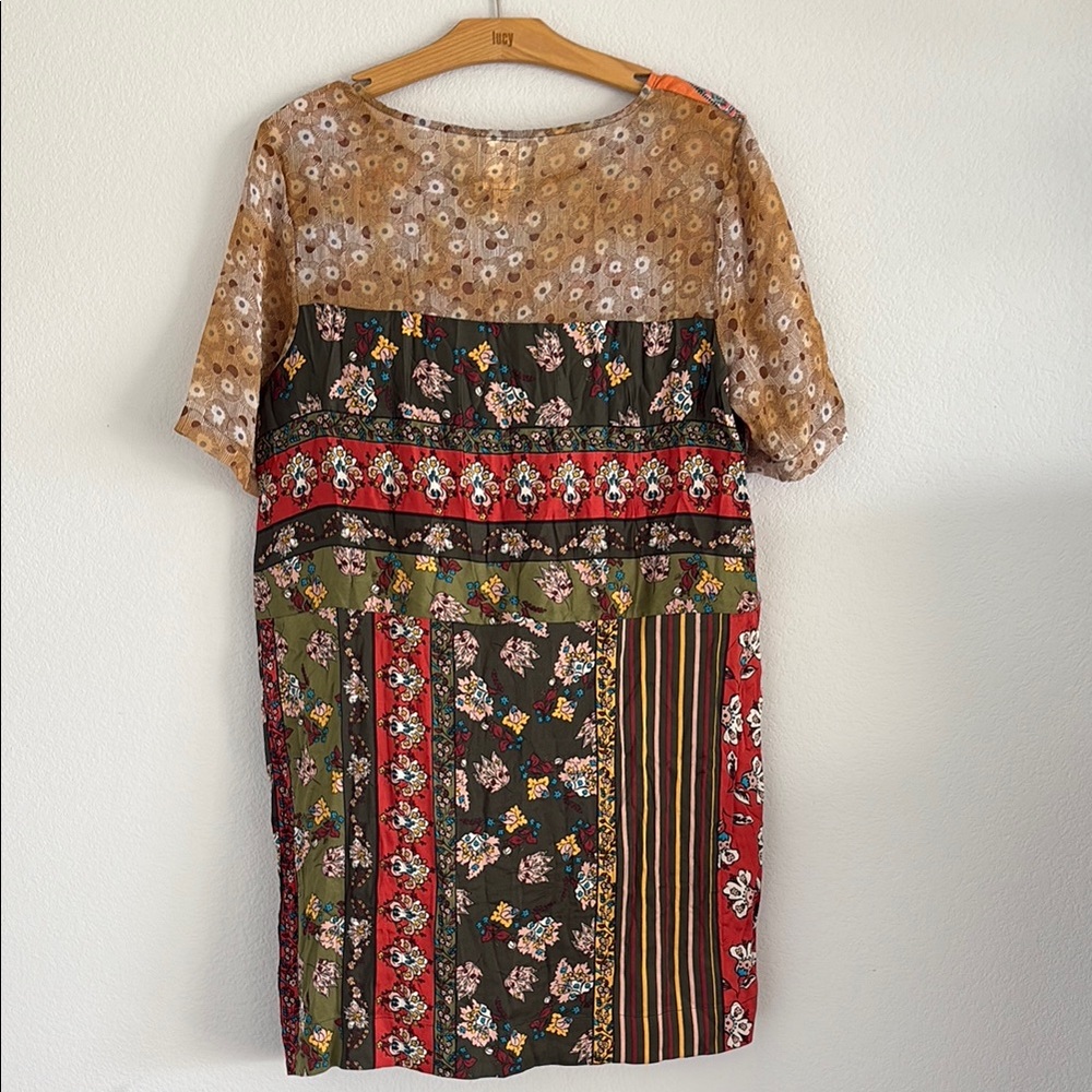 Anthropologie Tiny Patchwork Shift Mini Dress M - image 5